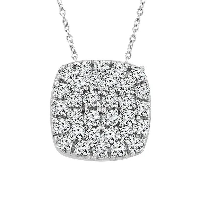 Sterling Silver Multi-Stone Lab-Grown Diamond Pendant – 1/6 Carat Total Weight 1