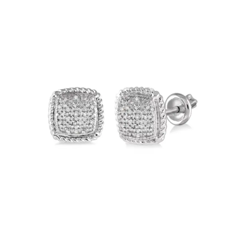 Sterling Silver Single-Cut Diamond Stud Earrings – 0.05 Carat Total Weight 1