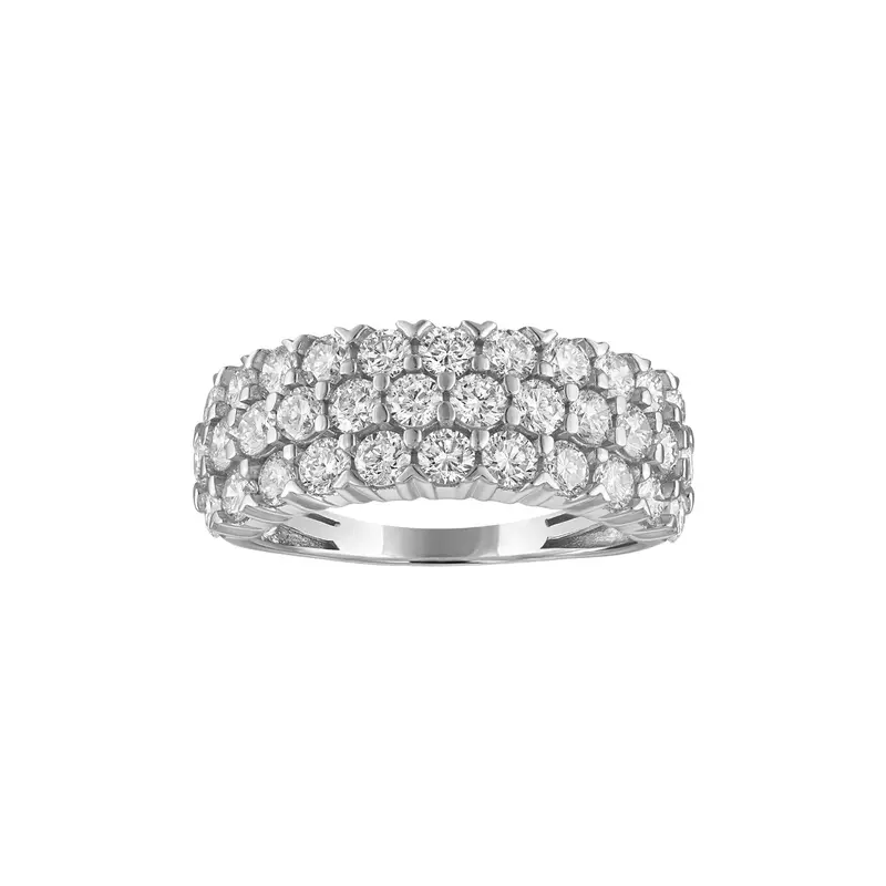 Three-Row Lab-Created Diamond Stackable Band In Sterling Silver – 2 Carat Total Weight 1