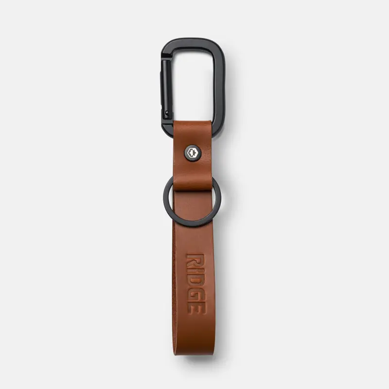 Tobacco Brown Leather Keychain 1