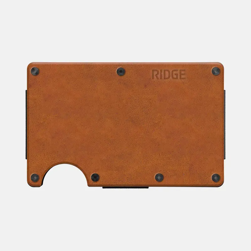 Tobacco Brown Leather Ridge Wallet – Hand-Finished Full-Grain Style 1
