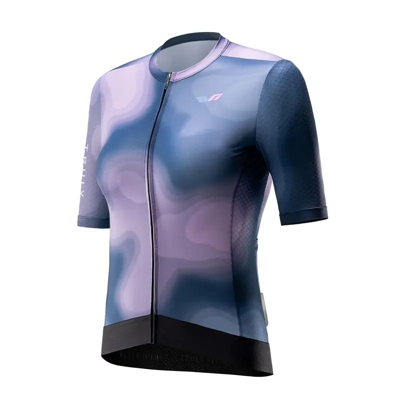 Tvi Women’S Navy Blue Breathable Short-Sleeve Cycling Jersey 1
