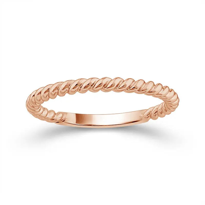 Twisted Rope-Style Wedding Band In 14K Rose Gold 1