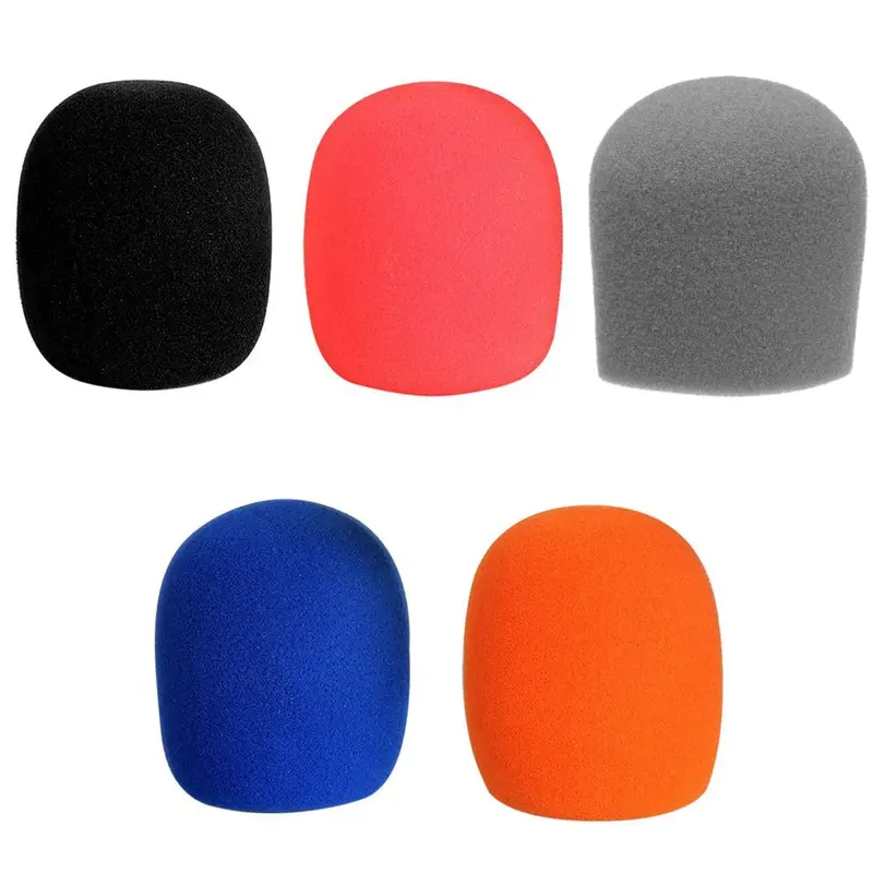Universal Ball-End Microphone Windscreens – Foam Pop Filters With Mounting Ring 1