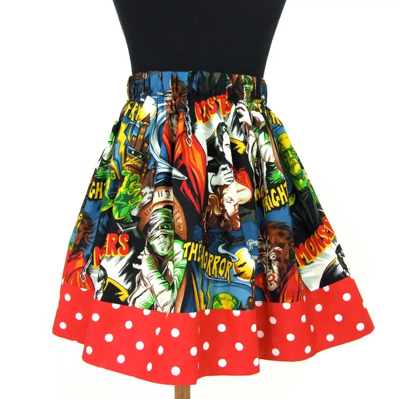 Universal Monsters Themed Circle Skirt For Girls 1