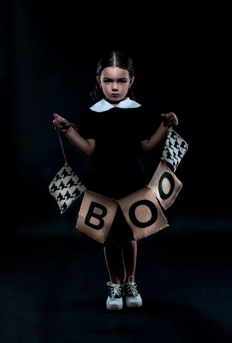 Wednesday Addams Inspired Girls' Costume Dress 1