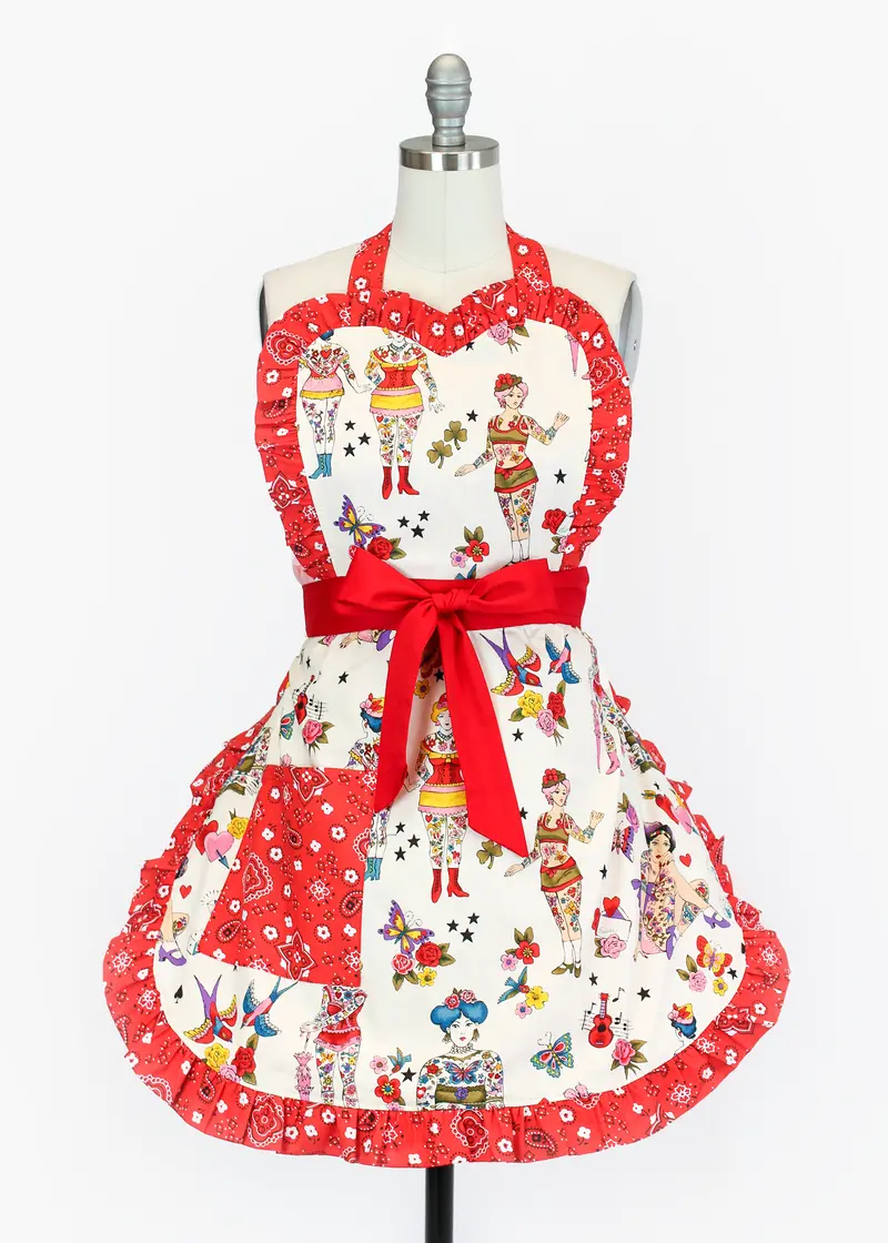 'Whisked Away' Apron – Tattoo Vixen Themed Kitchen Accessory 1