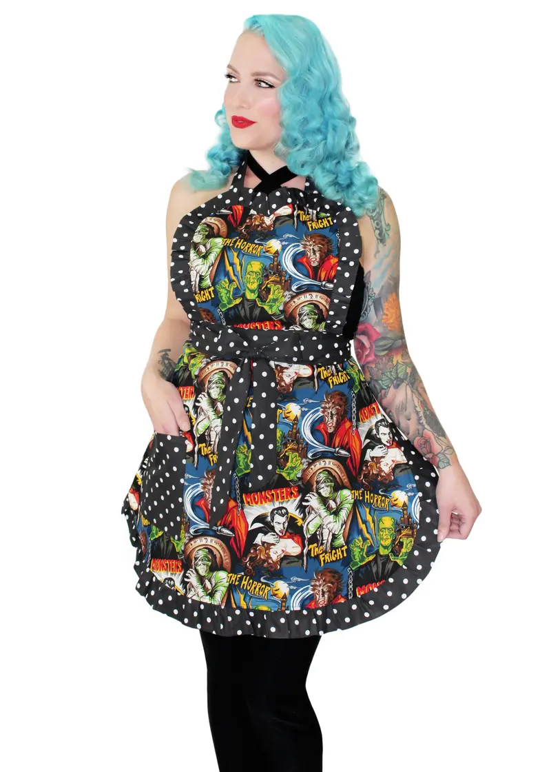 'Whisked Away' Hollywood Monsters Themed Kitchen Apron 1