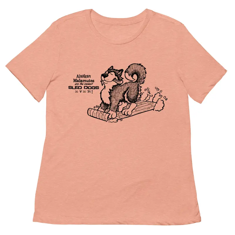 Women'S Softstyle Tee – Alaskan Malamute 'Coolest Sled Dog Ever' Design 1