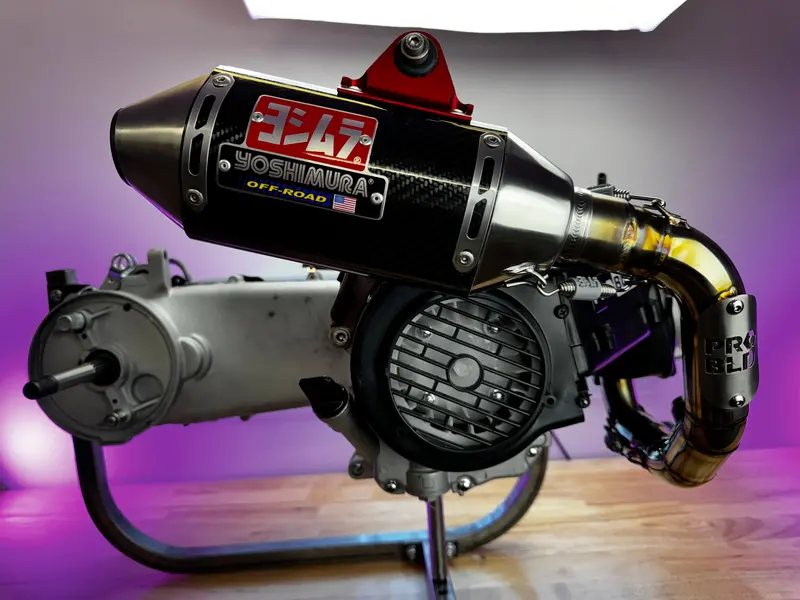 Yoshimura Carbon Fiber Fatty Exhaust System For Gy6 Scooters 1