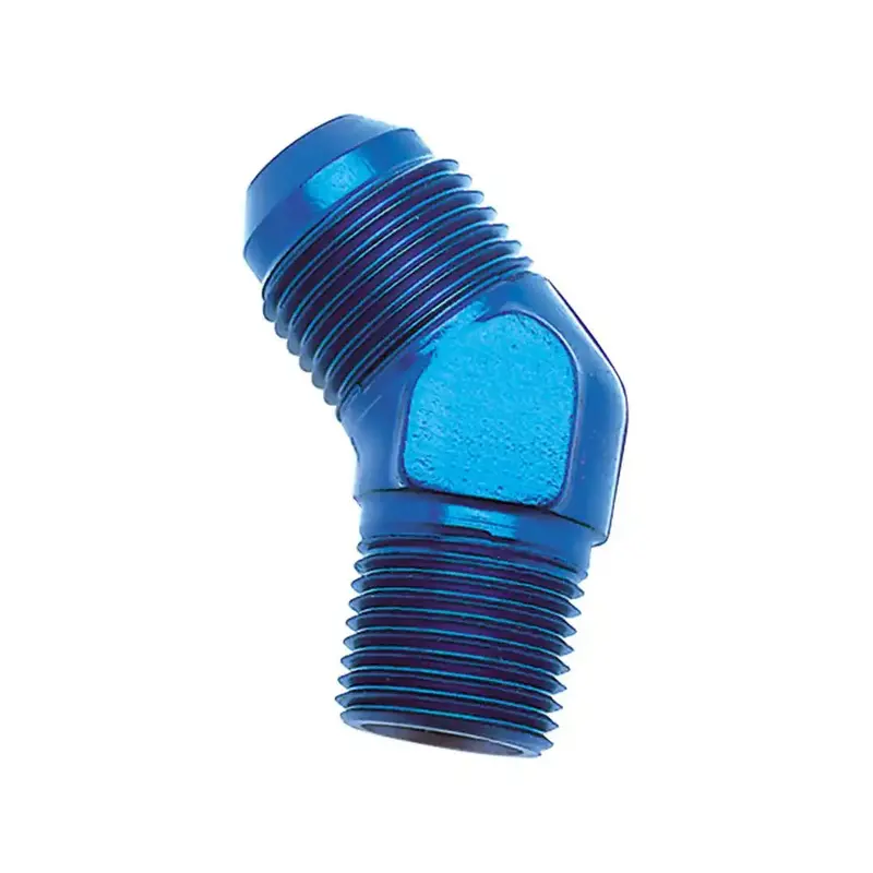 -4An To 1/8-Inch Nptf Blue 45-Degree Flared Elbow Fitting 1