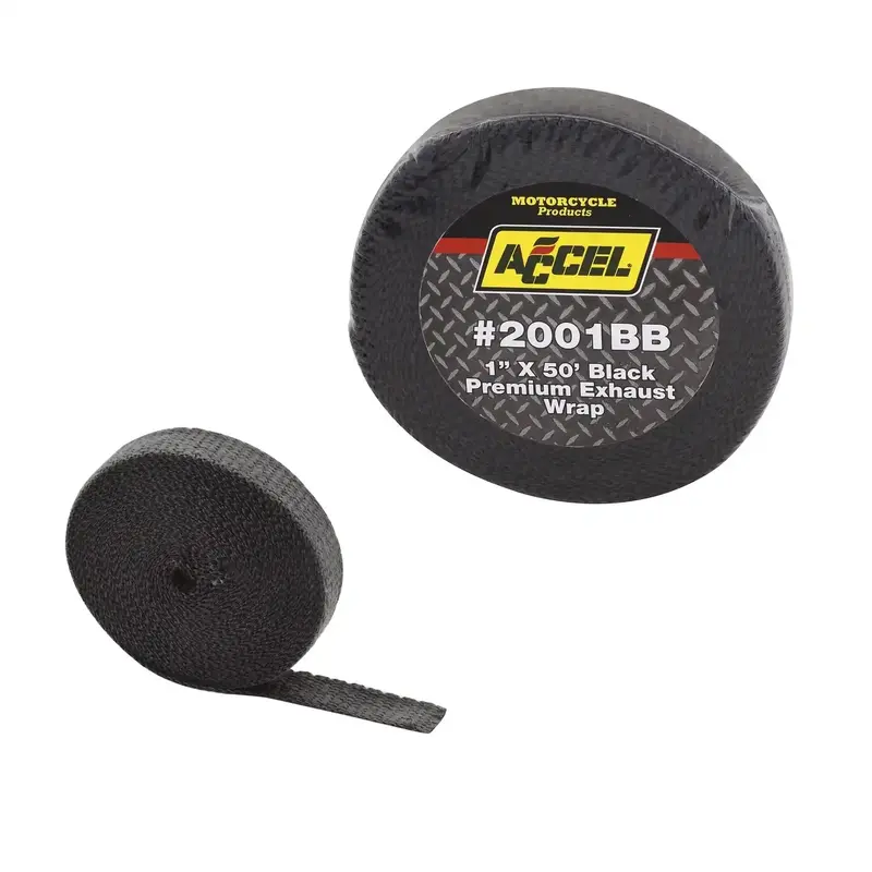 Accel 2001Bb Exhaust Wrap – 1-Inch X 50-Foot Black High-Temp Motorcycle Wrap 1