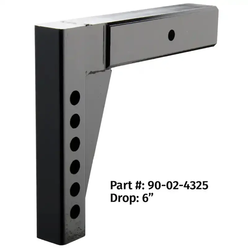 Adjustable Trailer Hitch Shank – 2.5-Inch Receiver, 6-Inch Drop / 10-Inch Rise 1
