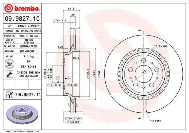 Brembo Premium Disc Brake Rotor – High-Performance Replacement (Part #09982711C02) 1