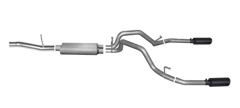 Gibson Performance 65654B Black Elite Dual Exhaust System – Stainless Steel Cat-Back With Split Design 1