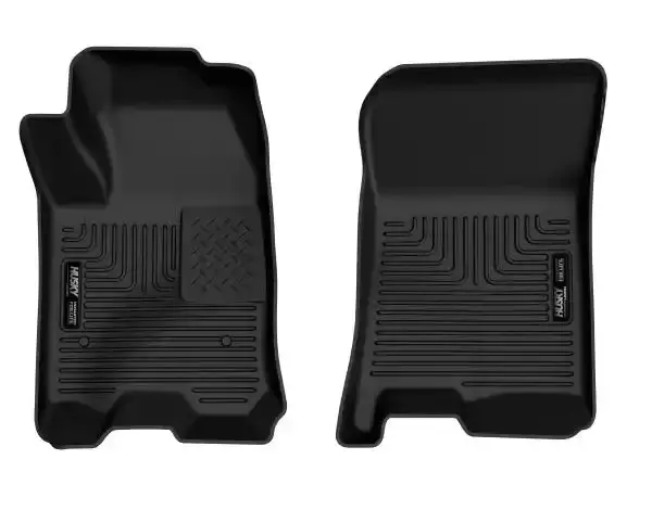 Husky Liners X-Act Contour Floor Liners – Molded Fit, Raised Ridge, Black Tpe (Model #54961) 1