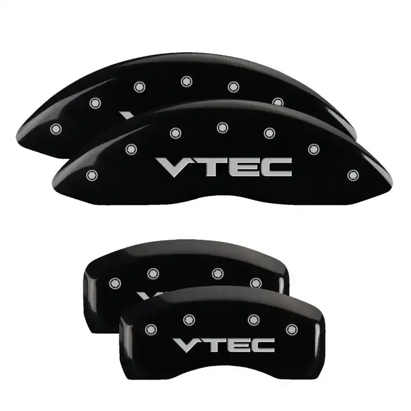 Mgp Engraved 4-Piston Caliper Covers – Front & Rear, Vtech Black Finish With Silver Accent 1
