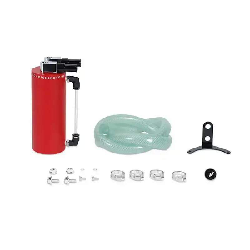 Mishimoto Aluminum Oil Catch Can – Compact Size, Wrinkle-Red Finish 1