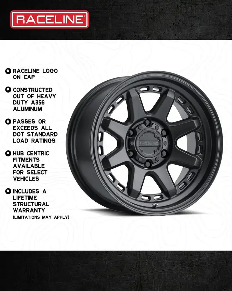 Raceline Scout Satin Black Alloy Wheel – 20X10 Inch, 5X127Mm Bolt Pattern, -19Mm Offset 1