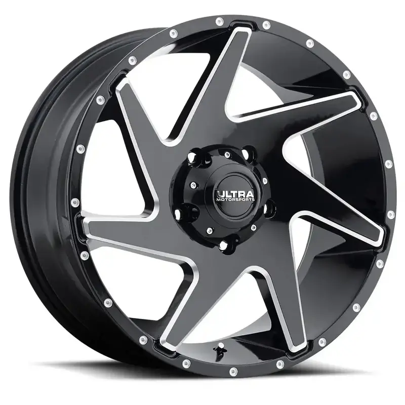 Ultra 206-2973Bm+18 Black Alloy Wheel – 20X9 Inches, 5X5.0 Bolt Pattern 1